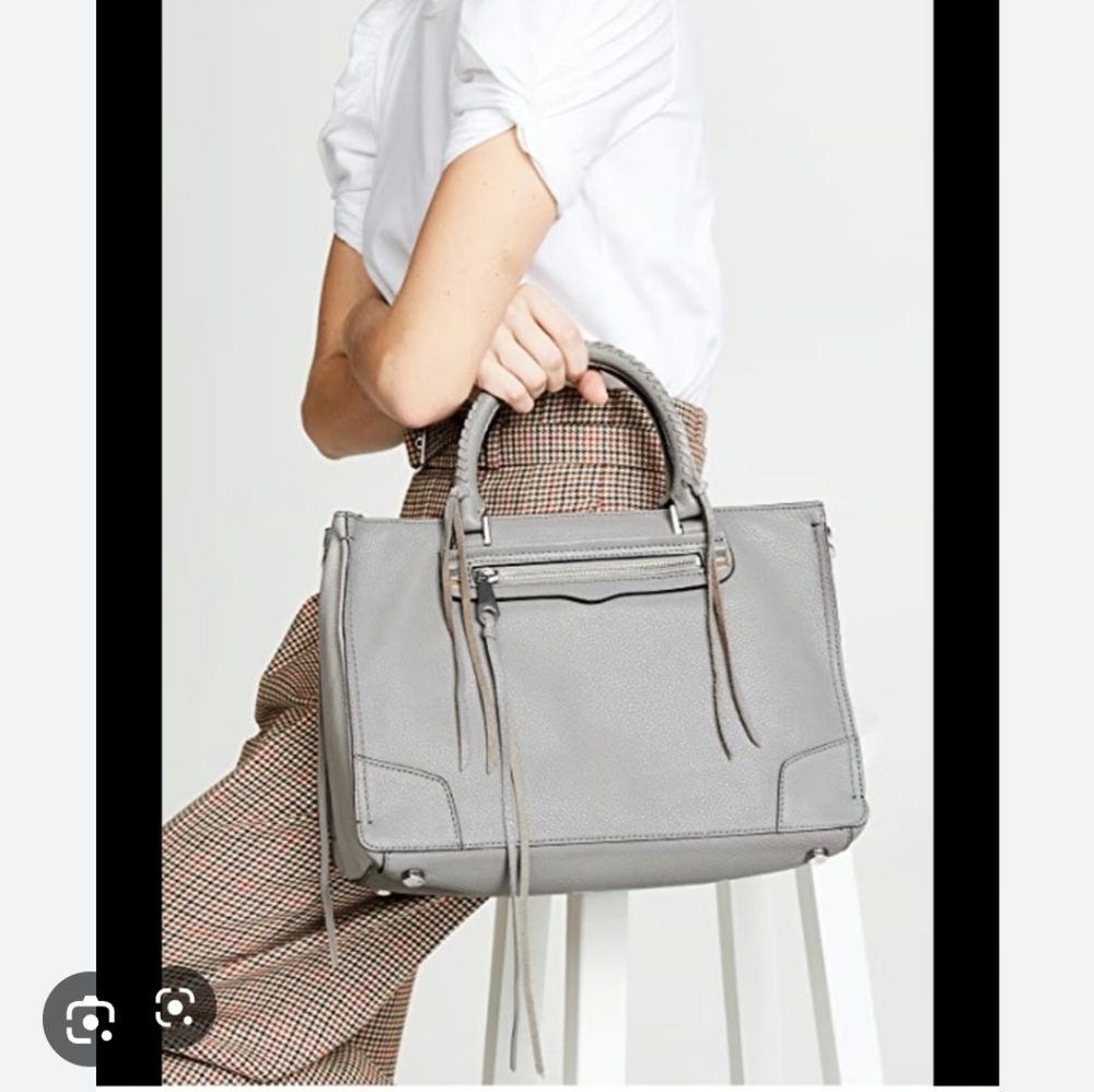 Rebecca Minkoff Grey Suede Satchel Tote Purse